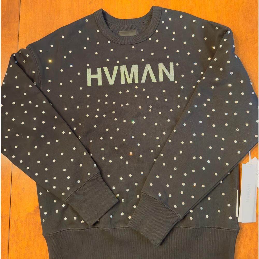 NWT HVMAN rhinestone sweatshirt